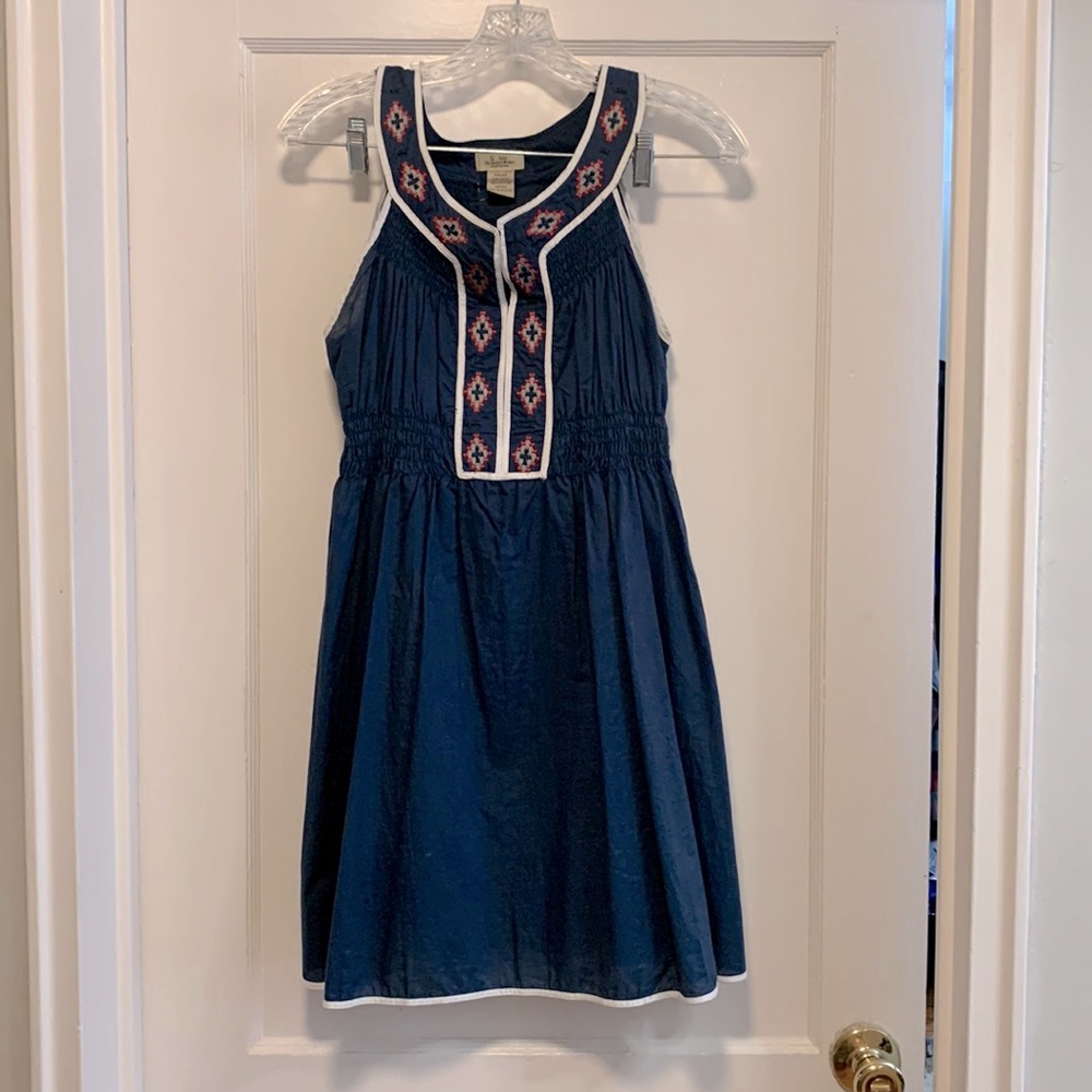 Navy blue sleeveless dress